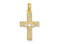 FJC Finejewelers 10 kt Yellow Gold Dove In Cross Charm 23 x 12 mm