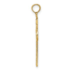 FJC Finejewelers 10 kt Yellow Gold Polished W/ Beaded Edge Grid Accent Cross Charm 28 x 17 mm