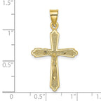 FJC Finejewelers 10 kt Yellow Gold Textured Crucifix Charm 33 x 18 mm