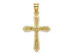 FJC Finejewelers 10 kt Yellow Gold Textured Crucifix Charm 33 x 18 mm
