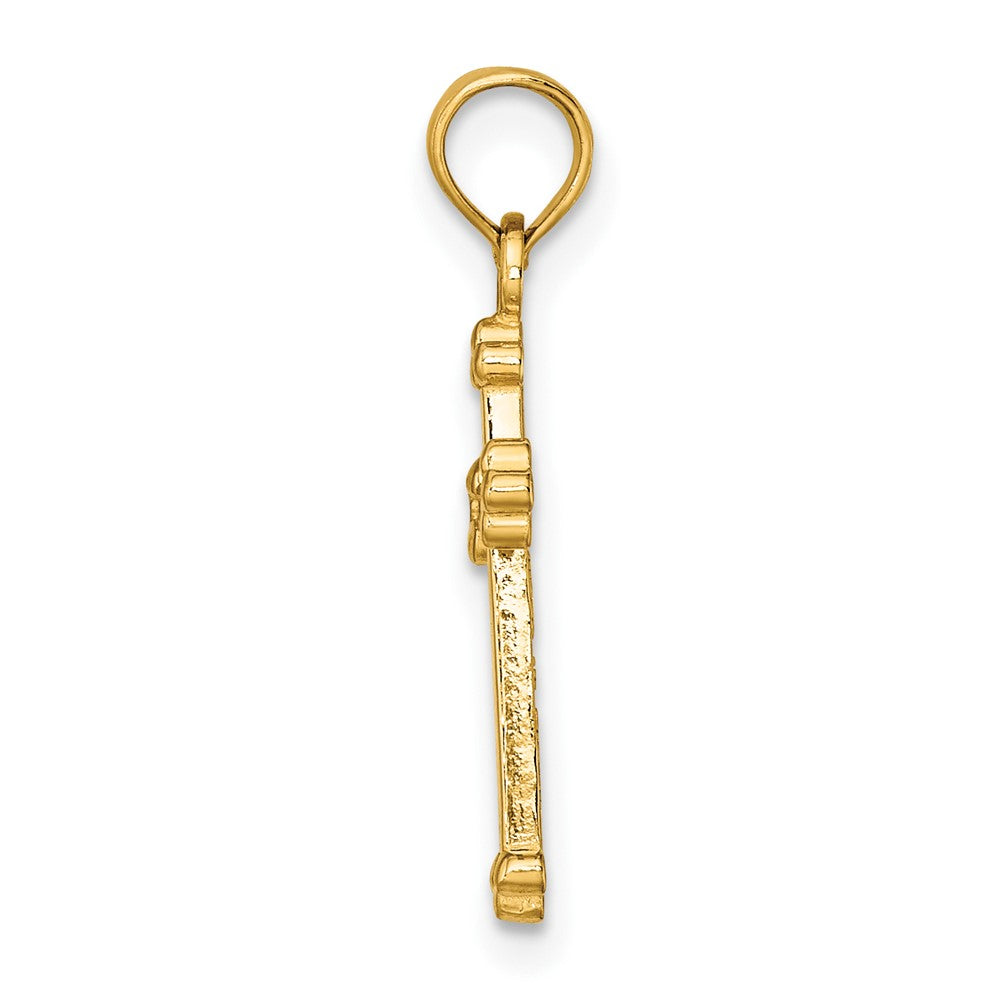 FJC Finejewelers 10 kt Yellow Gold Polished Beaded Cross 15 x 10 mm
