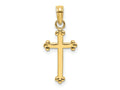 FJC Finejewelers 10 kt Yellow Gold Polished Beaded Cross 15 x 10 mm