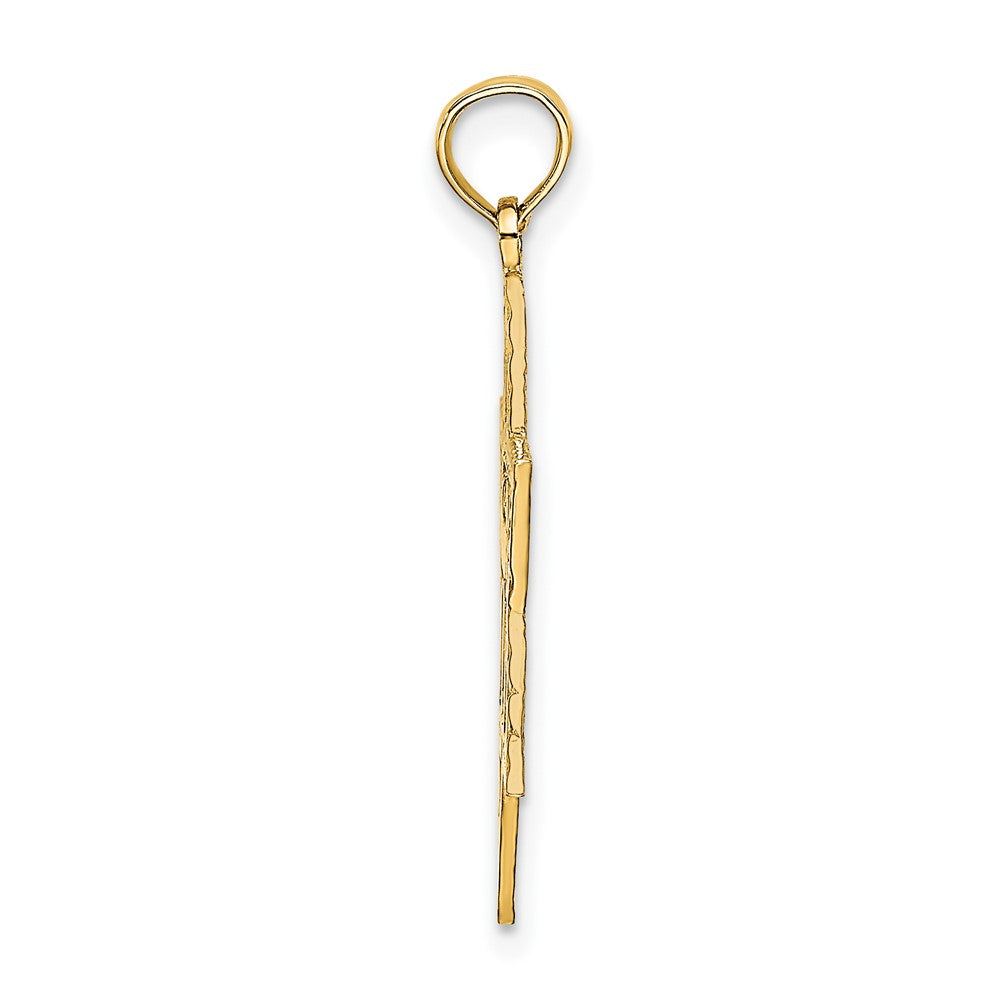 FJC Finejewelers 10 kt Yellow Gold Star of David W/ Chai Center Charm 26 x 20 mm