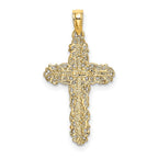 FJC Finejewelers 10 kt Yellow Gold Cross with Filigree Lace Trim Charm 21 mm