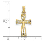 FJC Finejewelers 10 kt Yellow Gold Cut-Out Cross with Triangle Ends Charm 17 x 11 mm