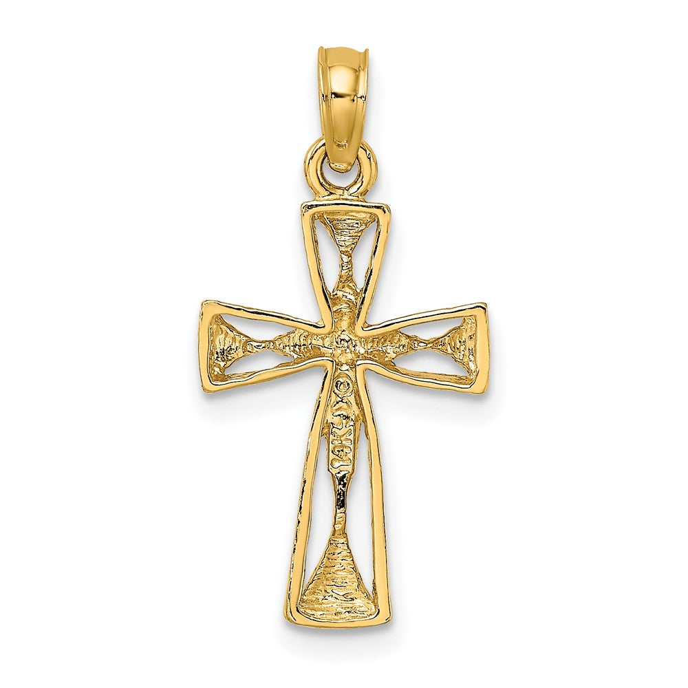 FJC Finejewelers 10 kt Yellow Gold Cut-Out Cross with Triangle Ends Charm 17 x 11 mm