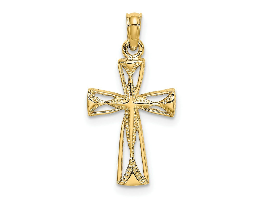 FJC Finejewelers 10 kt Yellow Gold Cut-Out Cross with Triangle Ends Charm 17 x 11 mm