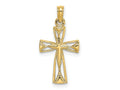 FJC Finejewelers 10 kt Yellow Gold Cut-Out Cross with Triangle Ends Charm 17 x 11 mm