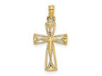 FJC Finejewelers 10 kt Yellow Gold Cut-Out Cross with Triangle Ends Charm 17 x 11 mm