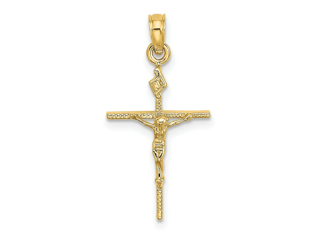 FJC Finejewelers 10 kt Yellow Gold INRI Crucifix Charm 25 x 12 mm