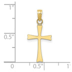 FJC Finejewelers 10 kt Yellow Gold Polished Cross Charm 23 x 12 mm