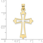 FJC Finejewelers 10 kt Yellow Gold Polished and Cut-Out Cross Charm 24 x 18 mm
