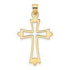 FJC Finejewelers 10 kt Yellow Gold Polished and Cut-Out Cross Charm 24 x 18 mm