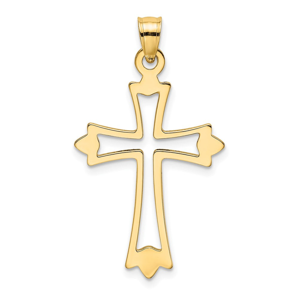 FJC Finejewelers 10 kt Yellow Gold Polished and Cut-Out Cross Charm 24 x 18 mm