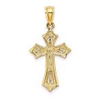 FJC Finejewelers 10 kt Yellow Gold Beaded Cross Charm 23 x 15 mm