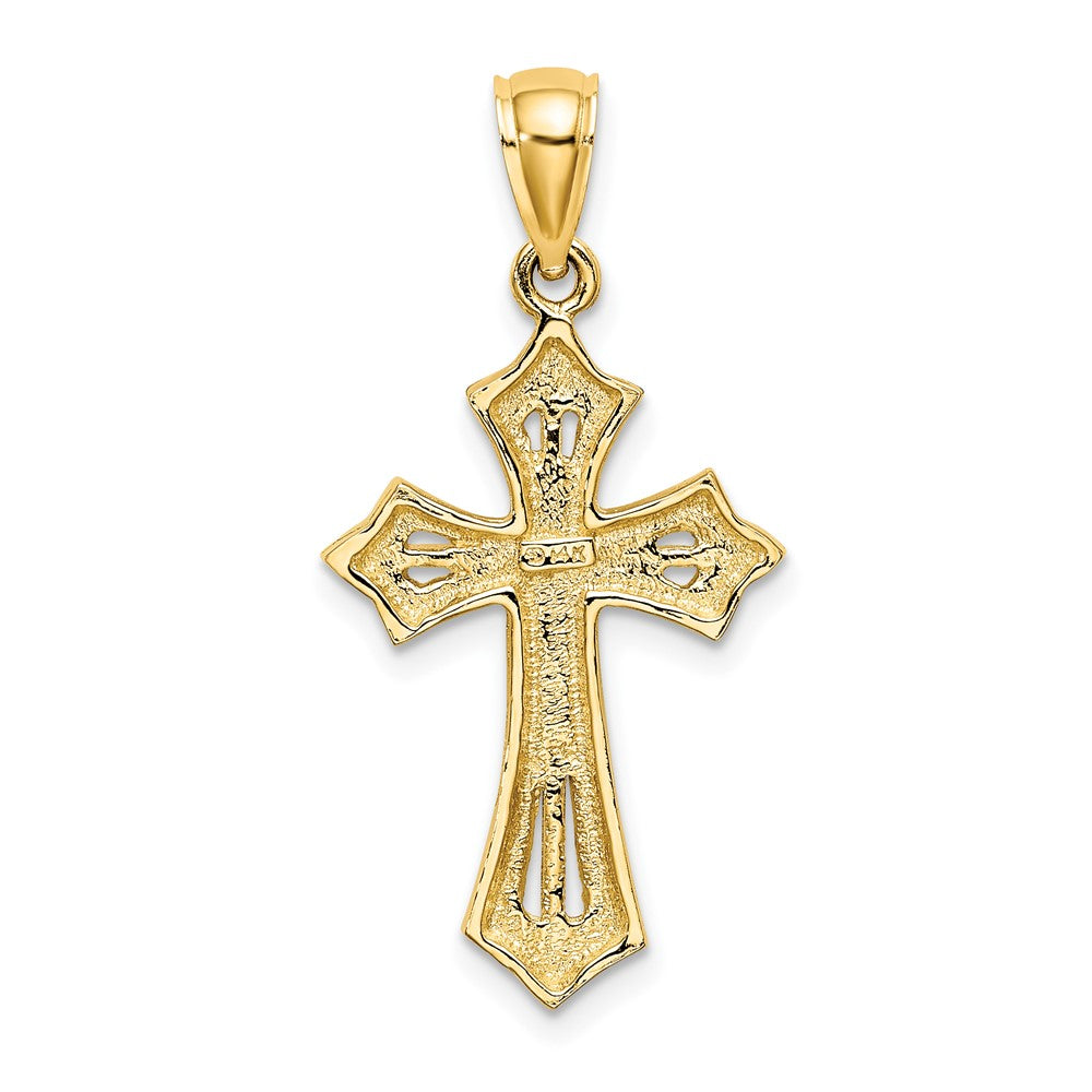 FJC Finejewelers 10 kt Yellow Gold Beaded Cross Charm 23 x 15 mm