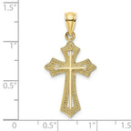 FJC Finejewelers 10 kt Yellow Gold Beaded Cross Charm 23 x 15 mm