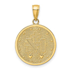 FJC Finejewelers 10 kt Yellow Gold Polished and Satin Miraculous Medal Charm 25 x 17 mm