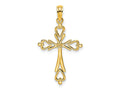FJC Finejewelers 10 kt Yellow Gold Cross Cut-Out with Heart Ends Charm 23 x 16 mm