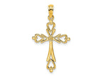 FJC Finejewelers 10 kt Yellow Gold Cross Cut-Out with Heart Ends Charm 23 x 16 mm