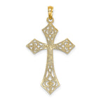 FJC Finejewelers 10 kt Yellow Gold Filigree Cross Charm 31 x 21 mm