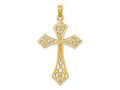 FJC Finejewelers 10 kt Yellow Gold Filigree Cross Charm 31 x 21 mm