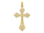 FJC Finejewelers 10 kt Yellow Gold Filigree Cross Charm 31 x 21 mm