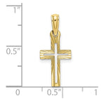FJC Finejewelers 10 kt Yellow Gold Bright Cut Cross Charm 22 mm