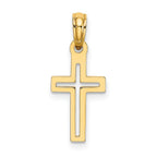 FJC Finejewelers 10 kt Yellow Gold Bright Cut Cross Charm 22 mm