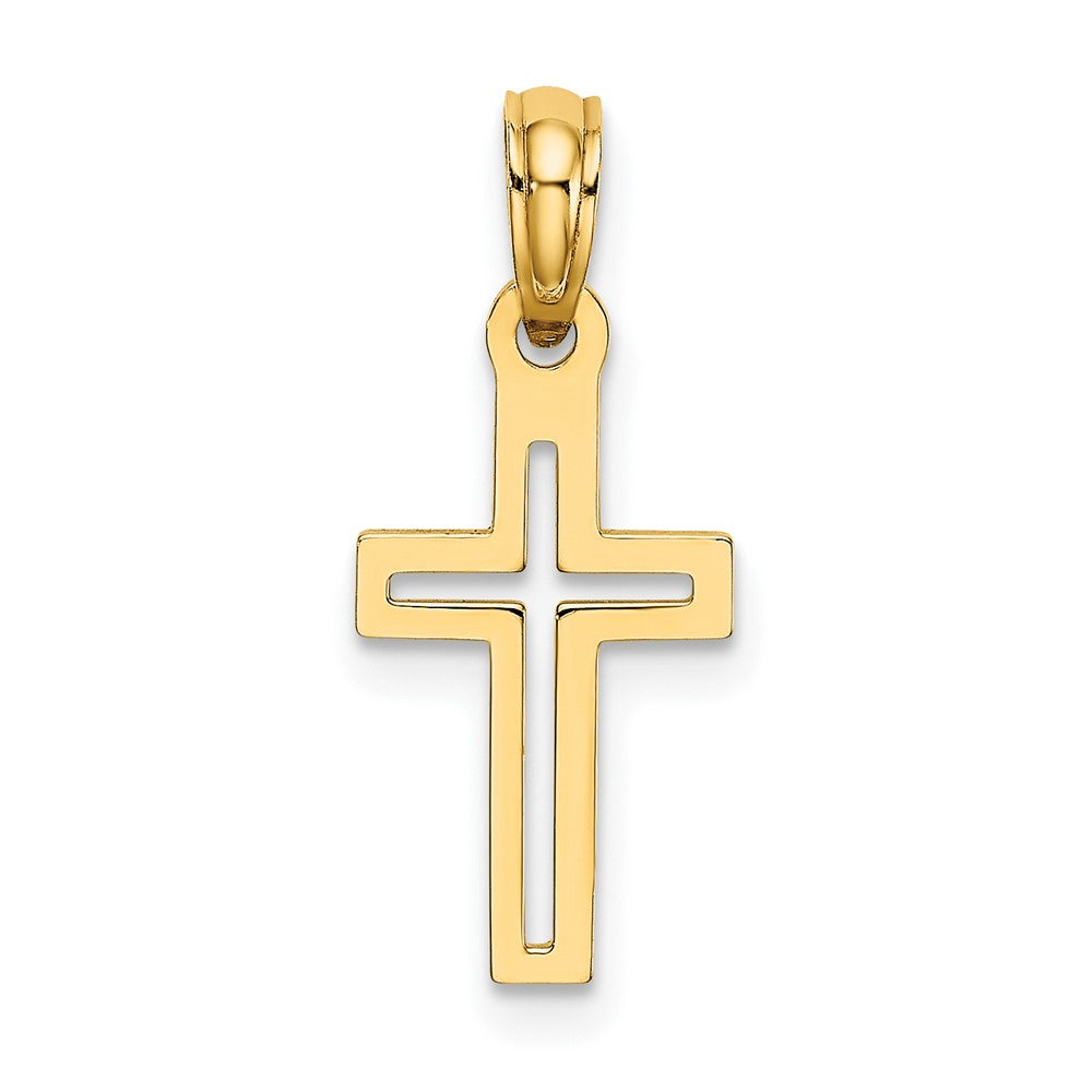 FJC Finejewelers 10 kt Yellow Gold Bright Cut Cross Charm 22 mm
