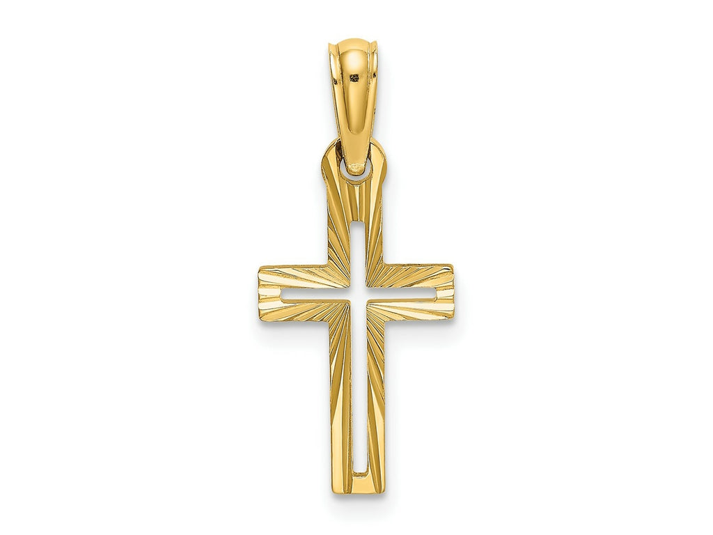 FJC Finejewelers 10 kt Yellow Gold Bright Cut Cross Charm 22 mm