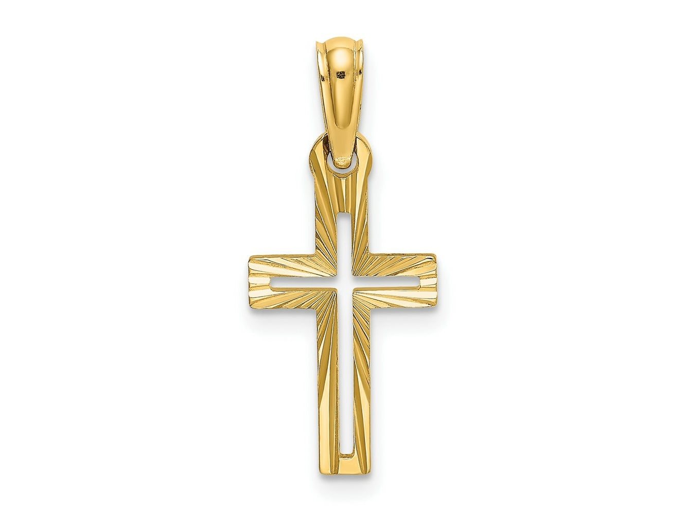 FJC Finejewelers 10 kt Yellow Gold Bright Cut Cross Charm 22 mm
