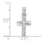 FJC Finejewelers 10 kt White Gold Themed Bright Cut Cross Charm 21.85 mm