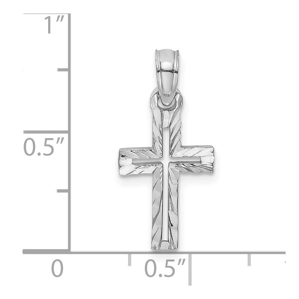 FJC Finejewelers 10 kt White Gold Themed Bright Cut Cross Charm 21.85 mm