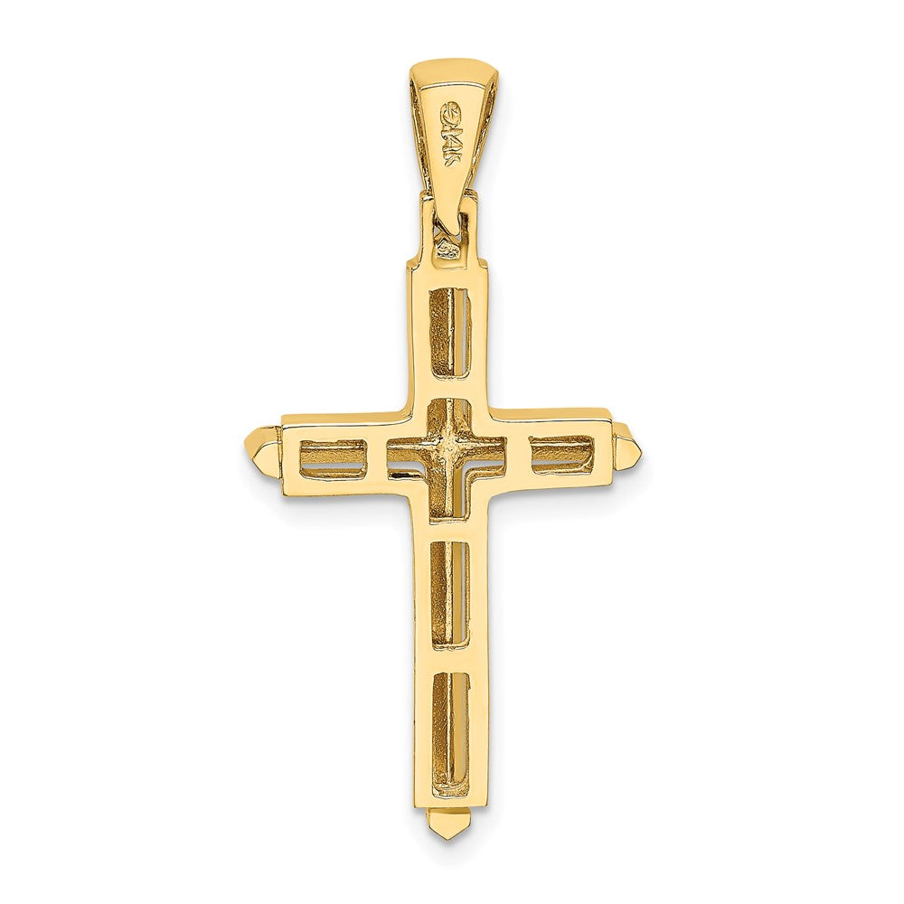 FJC Finejewelers 10 kt Yellow Gold Polished Cross Charm 35 mm