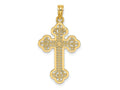 FJC Finejewelers 10 kt Yellow Gold Cut-Out Design Cross Charm 29 x 16 mm