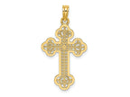 FJC Finejewelers 10 kt Yellow Gold Cut-Out Design Cross Charm 29 x 16 mm