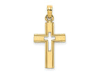 FJC Finejewelers 10 kt Yellow Gold Polished and Cut-Out Cross Charm 19 mm