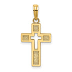 FJC Finejewelers 10 kt Yellow Gold Polished Cut-Out Cross Charm 22 mm