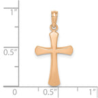 FJC Finejewelers 10 kt Rose Gold Themed Rose Gold Polished Beveled Cross w/ Round Tips Charm 24.5 x 12 mm