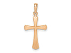 FJC Finejewelers 10 kt Rose Gold Themed Rose Gold Polished Beveled Cross w/ Round Tips Charm 24.5 x 12 mm