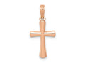 FJC Finejewelers 10 kt Rose Gold Themed Rose Gold Polished Beveled Cross w/ Round Tips Charm 22 mm x 10 mm