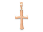 FJC Finejewelers 10 kt Rose Gold Themed Rose Gold Polished Beveled Cross w/ Round Tips Charm 22 mm x 10 mm