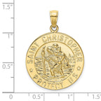 FJC Finejewelers 10 kt Yellow Gold Polished Saint Christopher Coin Charm 30 x 24 mm