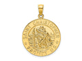FJC Finejewelers 10 kt Yellow Gold Polished Saint Christopher Coin Charm 30 x 24 mm