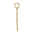 FJC Finejewelers 10 kt Yellow Gold Bright Cut with Beaded Edge Cross Charm 17 x 12 mm