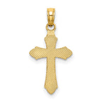 FJC Finejewelers 10 kt Yellow Gold Bright Cut with Beaded Edge Cross Charm 17 x 12 mm
