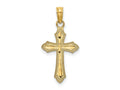 FJC Finejewelers 10 kt Yellow Gold Bright Cut with Beaded Edge Cross Charm 17 x 12 mm