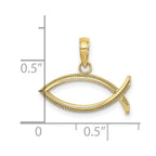FJC Finejewelers 10 kt Yellow Gold Ichthus Charm 13 x 7 mm