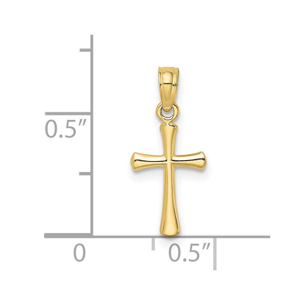 FJC Finejewelers 10 kt Yellow Gold Polished Beveled Cross with Round tips Charm 17 x 7 mm